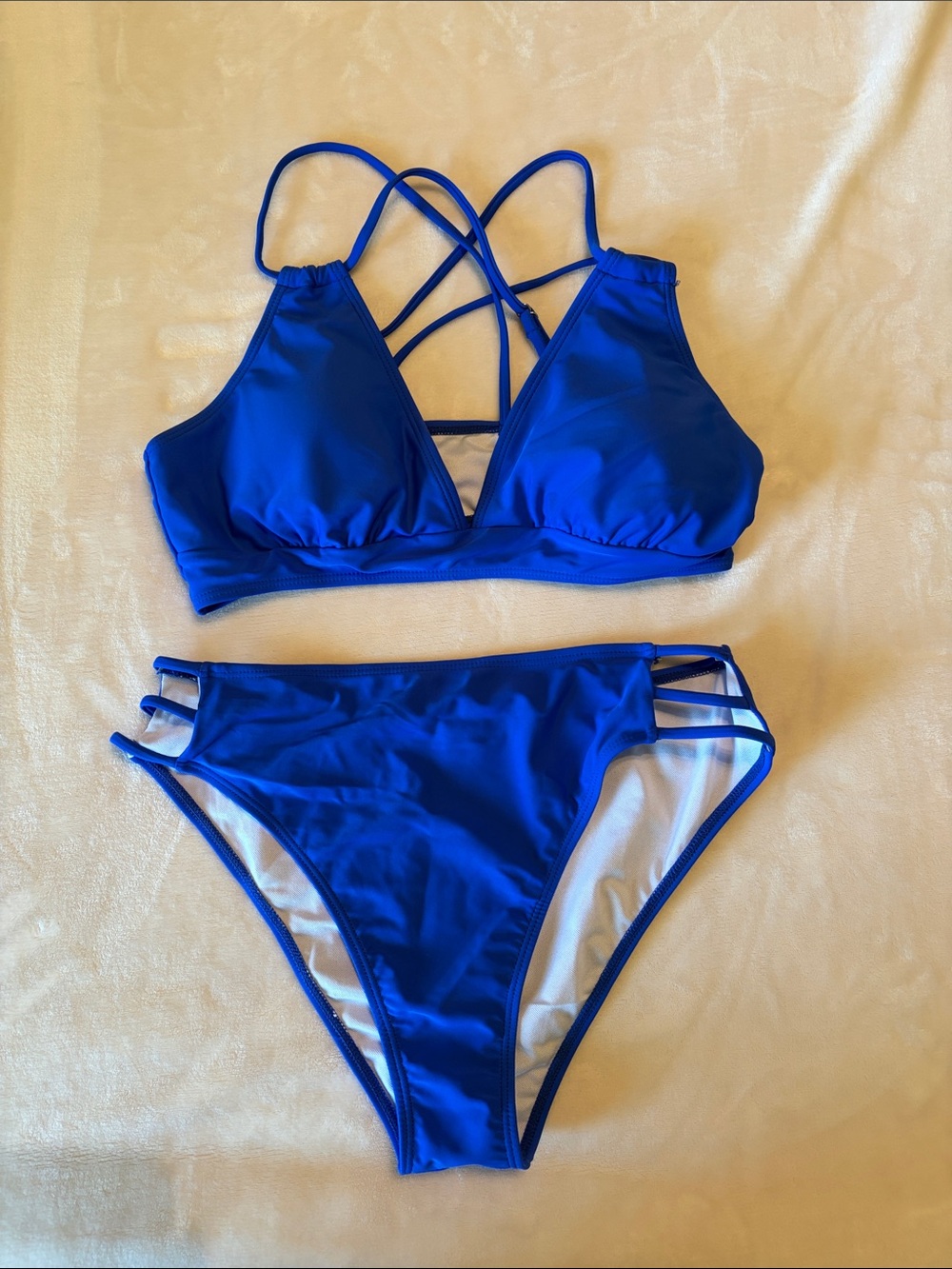 Royal Blue Strappy Bikini Set